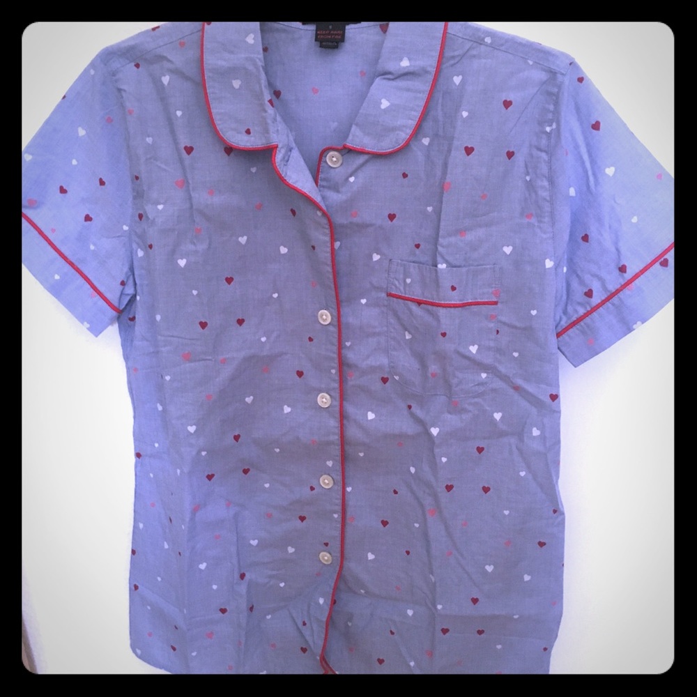 J Crew heart Jammies size S NWOT never worn